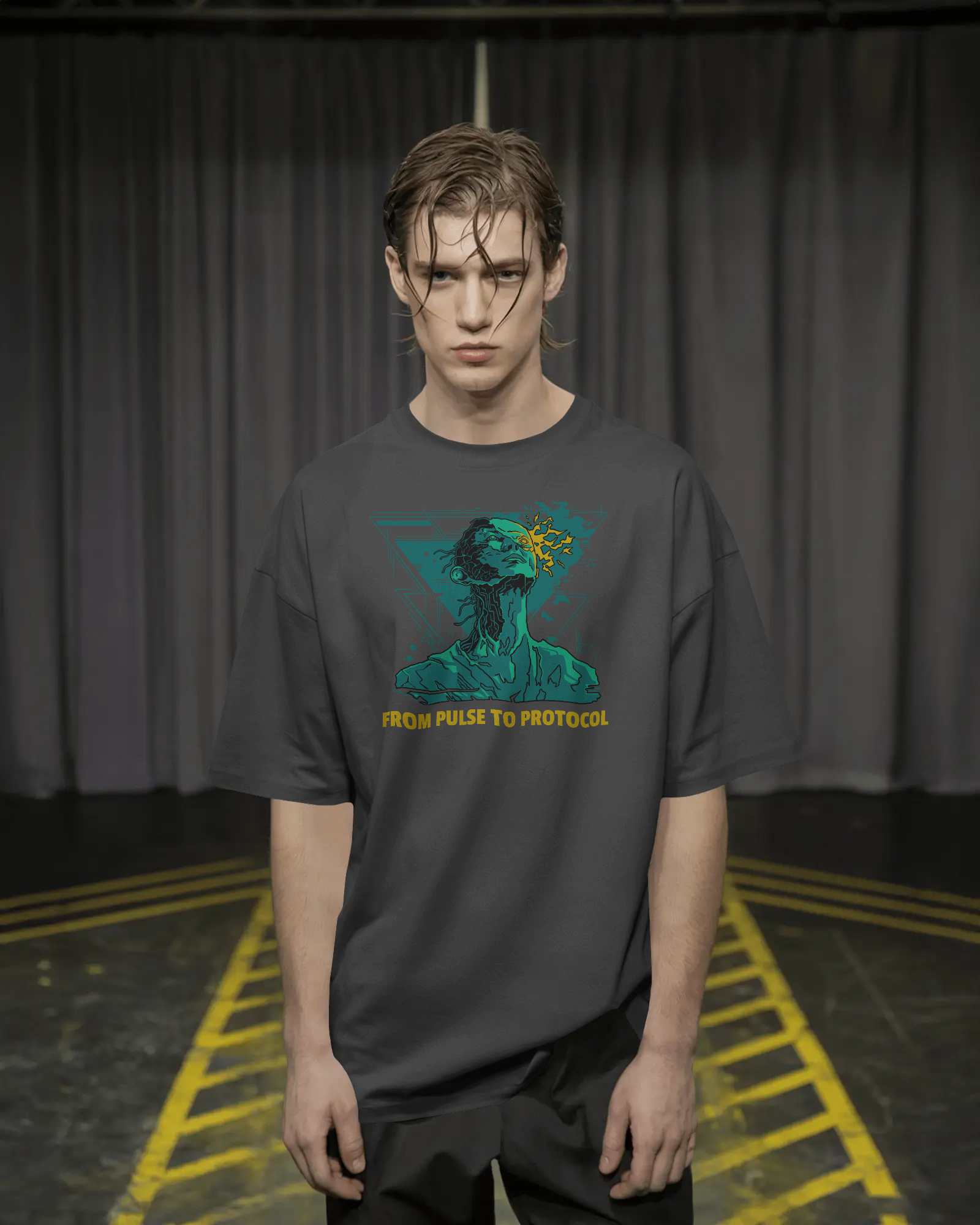 From Pulse To Protocol - Unisex Premium Oversized Faded T-Shirt