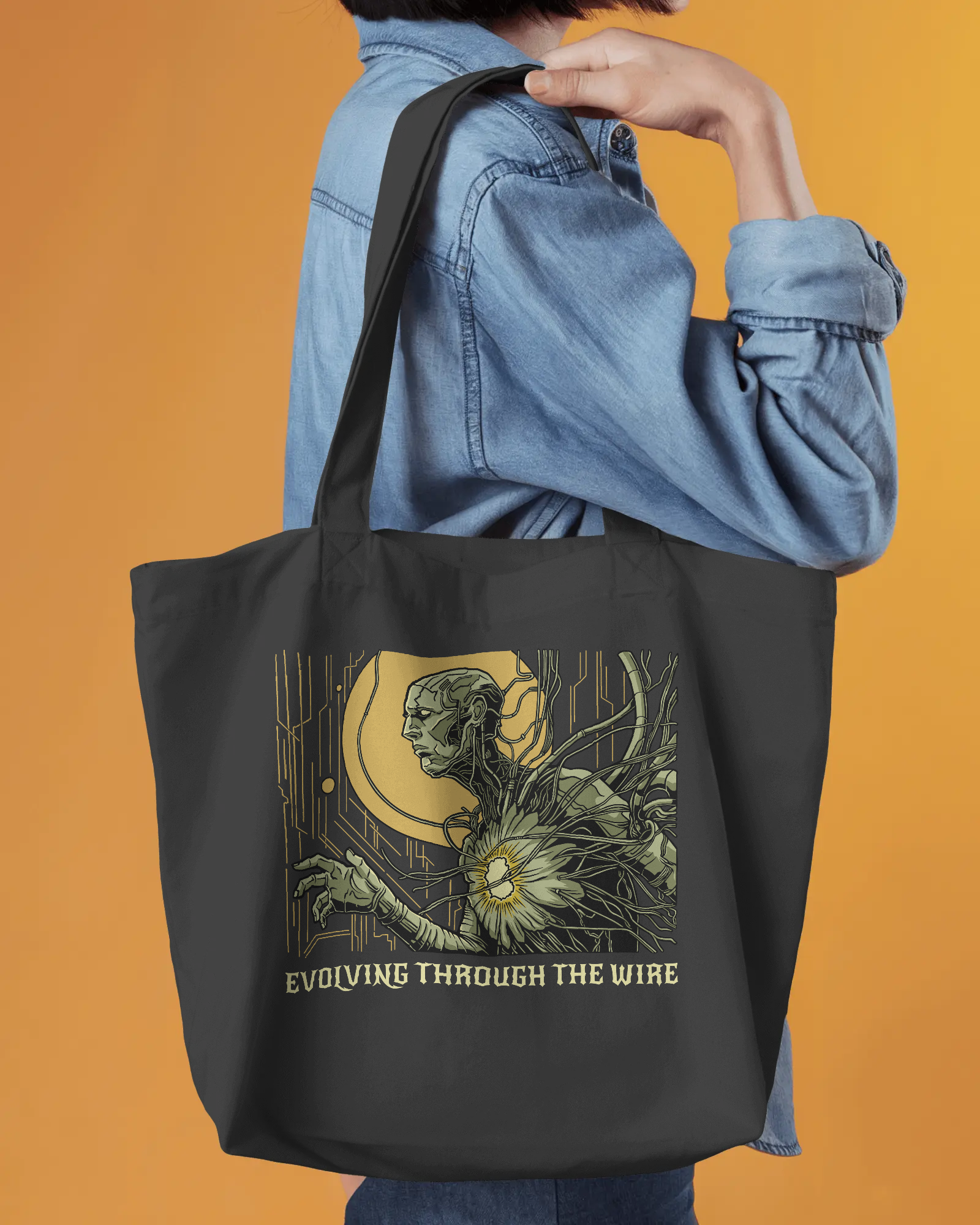 Evolving Through The Wire - Premium Large Tote Bag