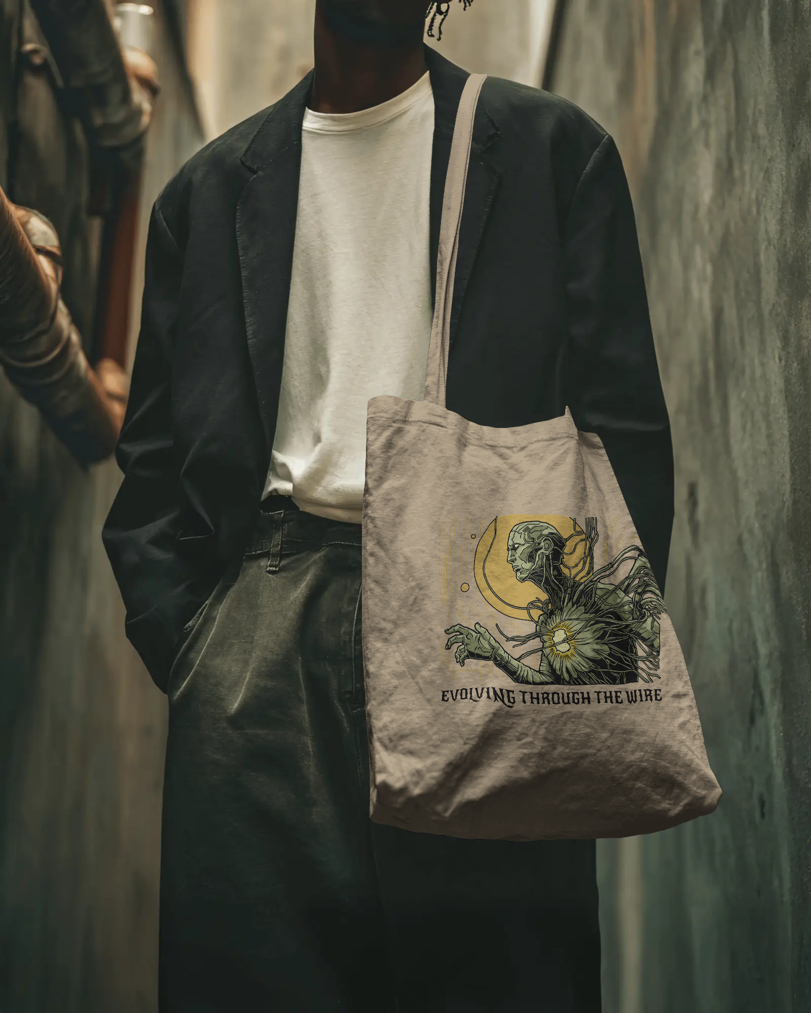 Evolving Through The Wire - Premium Tote Bag